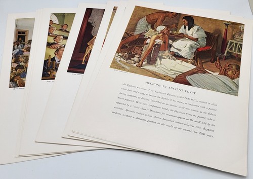 Great Moments in Medicine - Oil Painting Reproduction print set.  Parke Davis Co - Picture 1 of 4