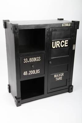 point-home Design-Schrank ''Container'', Retro, schwarz, 63 cm