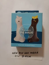 R&M International Set Of 2 Black And White Porcelain Pie Bird *FAST SHIPPING 