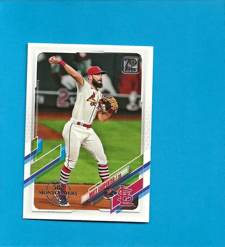 2021 Topps 582 Montgomery Club Foil Stamp #566 Matt Carpenter Cardinals