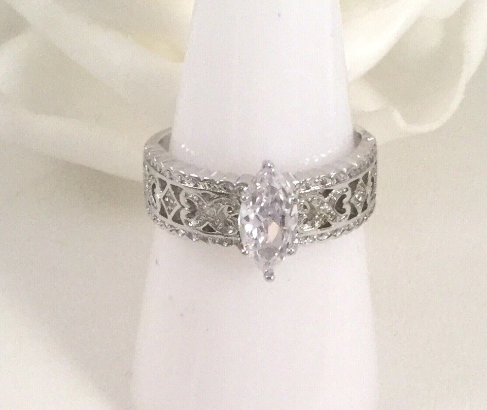 Joyería Vintage Anillo Oro Diamante Zafiros Blancos Antiguo Art Deco Joyería 10 Foto 3 de 4