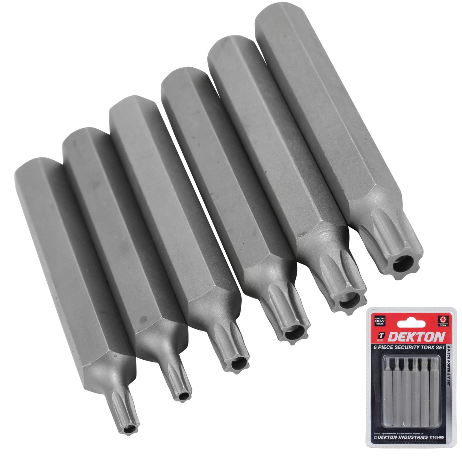 Llaves Torx Macho Dekton Juego De 6 Llaves Torx De Seguridad (Antimanipulación) Dekton 75mm - Tamaños T20, T25, T30, T40, T45, T50 Herramientas Torx Dekton - Foto 11