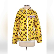 Devil Nut Under Red Flag Yellow Leopard Print Skater Windbreaker Jacket S