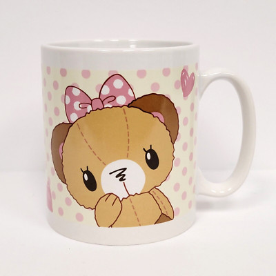 2010 Sanrio MISS BEAR'S DREAM Sweets Donut Coffee Mug Teddy Bear Hearts Dots