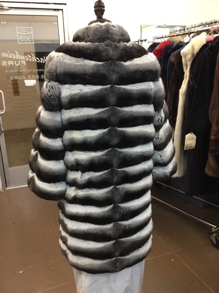 НАТУРАЛЬНЫЙ ИМПЕРАТРИЦЫ ШИНШИЛЛА ВЫСШЕГО КАЧЕСТВА 7/8 ПАЛЬТО SAKS CASIANI ДИЗАЙНЕР СОВЕРШЕННО НОВЫЙ - Изображение 4 из 4