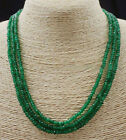 Rondelle Gemstone Beads Necklace 18-20" Aaa+ 3 Rows 2x4mm Faceted Green Jade