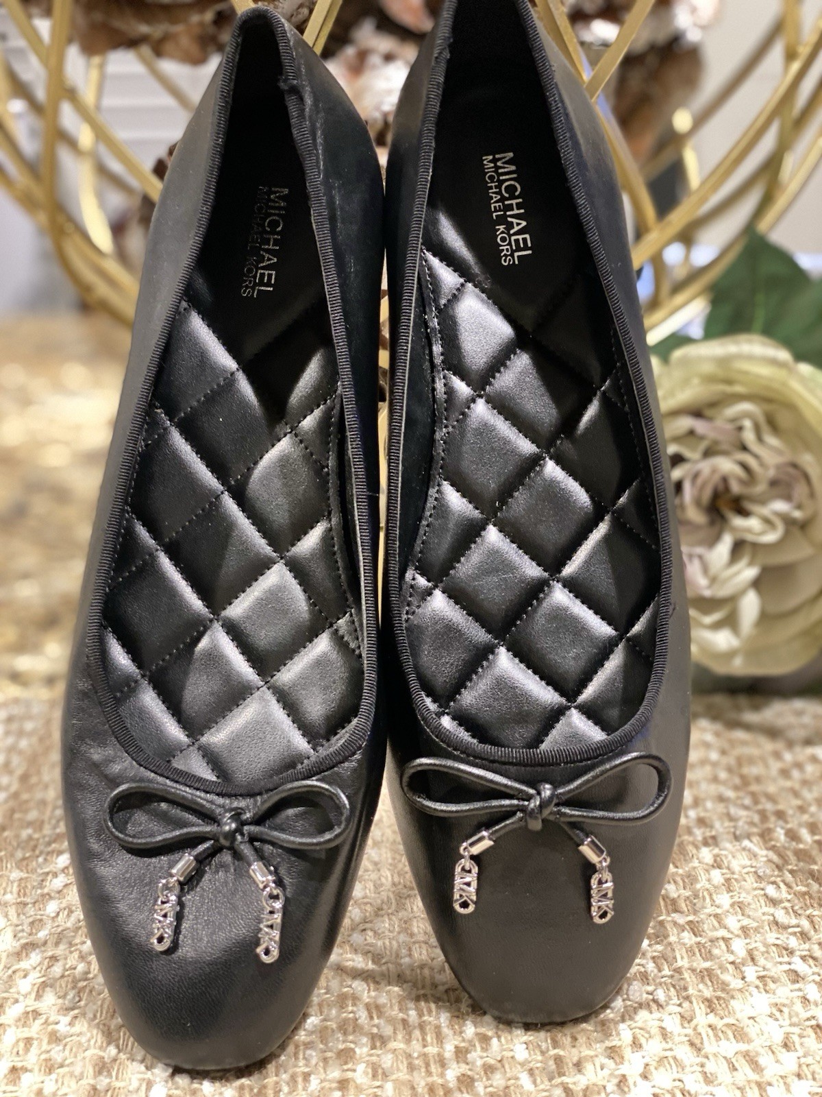 MICHAEL Michael Kors Women's Nori Flat Ballet Black Size: 9 M