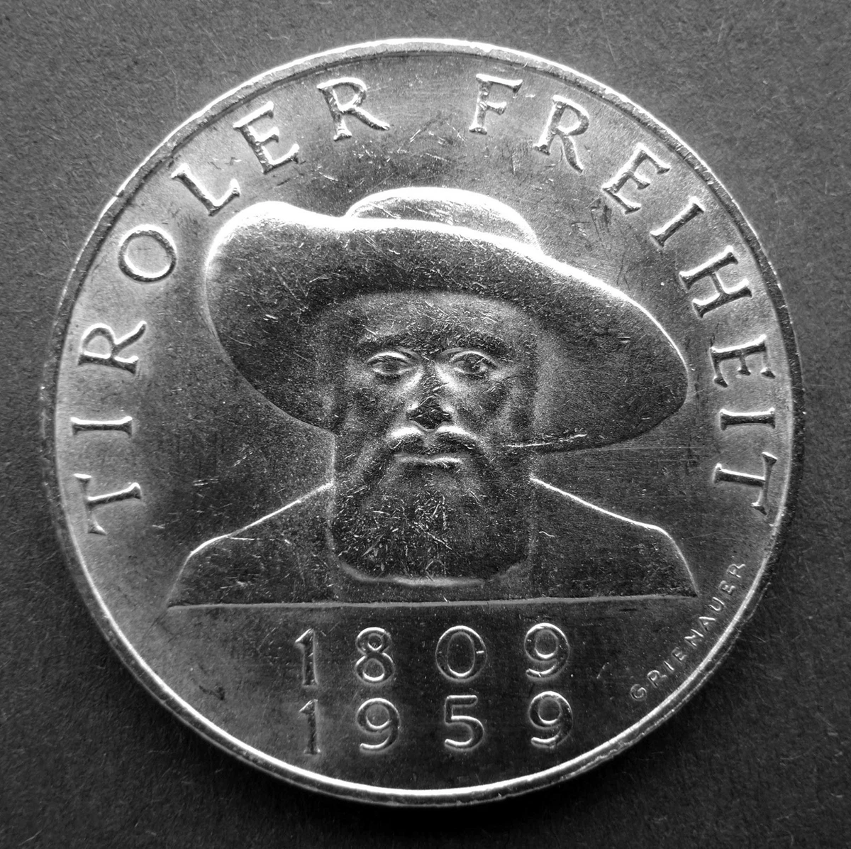 50 Schilling Österreich 900er Silber Münze 20g 1959 Tiroler Freiheit Stempelglan