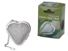 HIC 2.5 Inch Heart Shape Loose Leaf Mesh Tea Infuser, 18/8 Stainless Steel