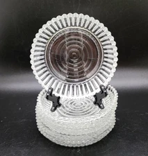 6pc Set Vintage Cottagecore Clear Glass Coasters Nut Dishes Ashtrays Trinket