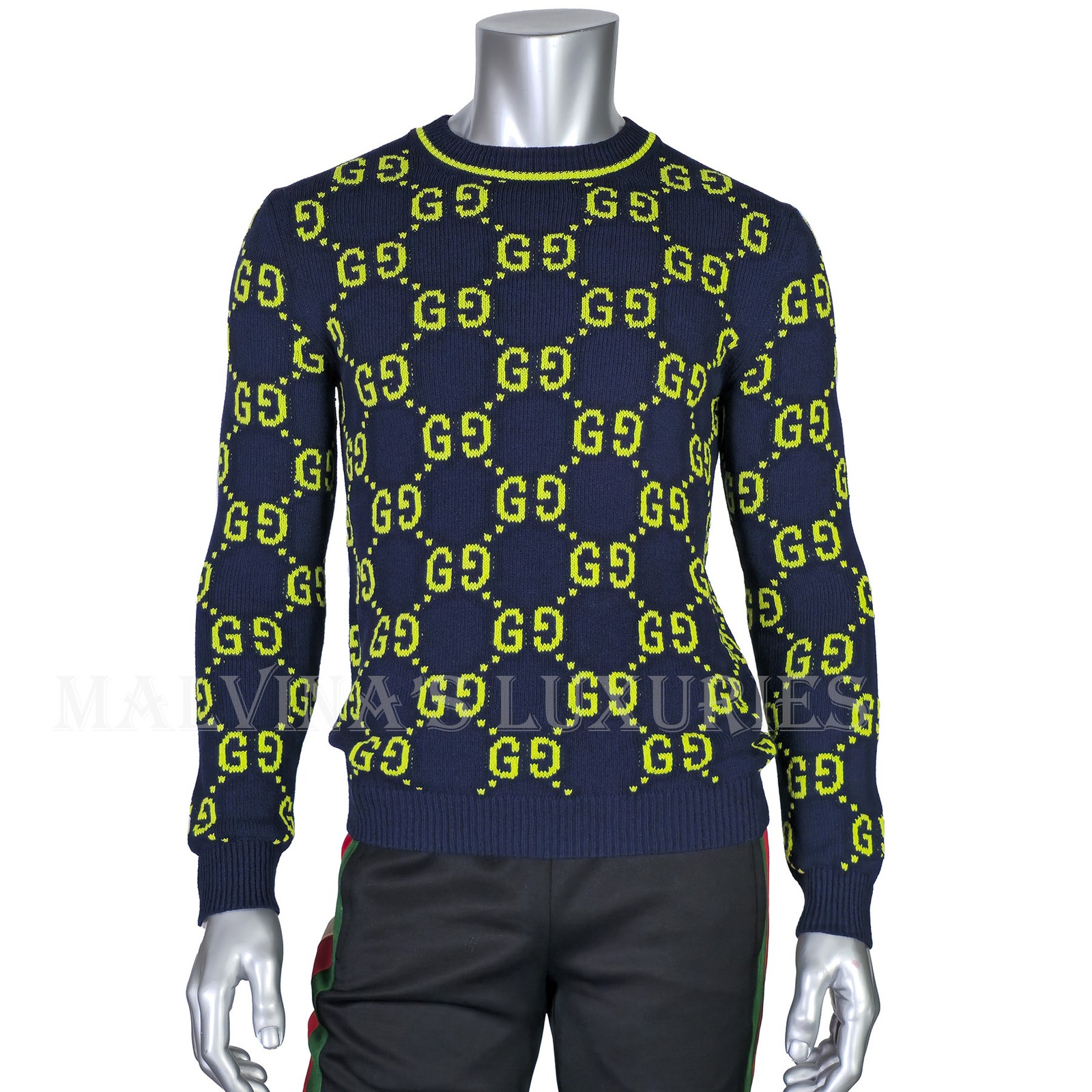 GUCCI SWEATER MENS GG COTTON JACQUARD CREWNECK KNIT TOP $1,500 sz XXL image 5
