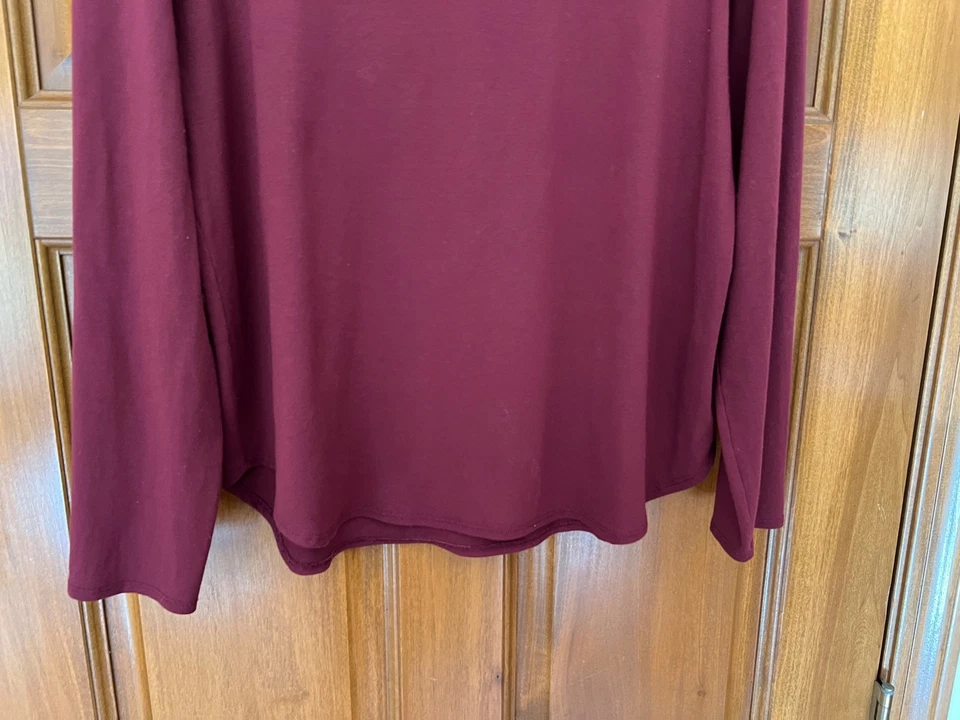 Camiseta Eileen Fisher Viscosa Spandex Borgoña Top En muy buen estado Grande Foto 3 de 4