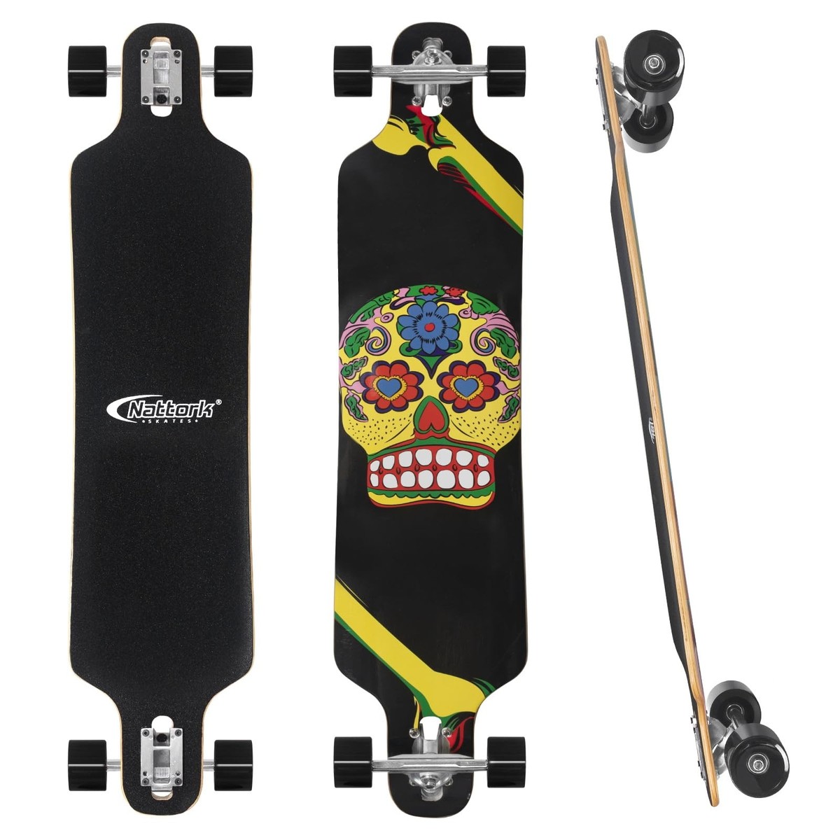 Nattork 42 Inch Cruiser Longboard Skateboard Complete 8 Ply