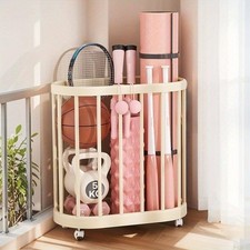 Garage Sports Equipment Organizer Ball Rack Yoga Baskets Gear Storage Holder