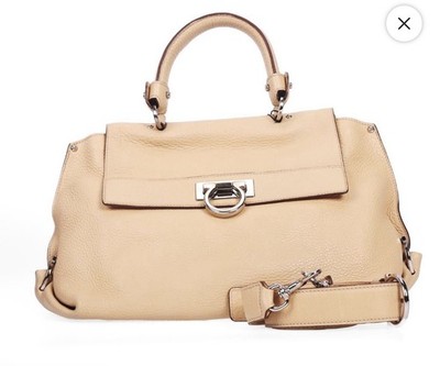 Salvatore Ferragamo Sofia Satchel Leather Beige Bag
