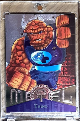 1995 MARVEL METAL SILVER FLASHER CARD 42 THING.