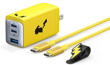 Anker Pokemon Pikachu 65W USB-C Fast Charger GaNPrime 3-Port w/ Cable Japan