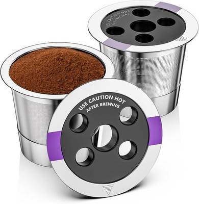 Universal Refillable Coffee Pods with 5 Holes, Suitable for k cups, Stainless st