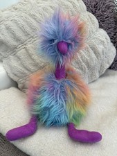 Jellycat Rainbow Pompom Odette Ostrich Rainbow Pompom Emu. Retired With tags