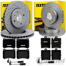 TEXTAR BREMSSCHEIBEN + BELÄGE VORNE HINTEN für MERCEDES C-KLASSE W203 A209 R171