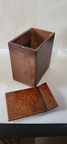 Antique Burl Wood English Tea Caddy Box - Picture 16 of 18