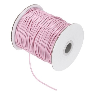 Waxed Cord 2mm Waxed Thread 87 Yard Wax String Leather Cord (Light Pink)
