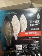 3-Pk EcoSmart LED Vintage Edison Light Bulb Warm White 2200K B11 60W