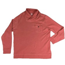 Pendleton Mens XXL Shawl Neck Pullover Sweatshirt Coral Red Orange Cotton NWT