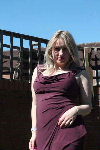 Scarlett Nite Women’s wine ruched Dress Size 8 occasion - Picture 5 of 8