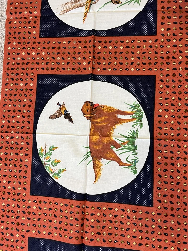 Tela de acolchado Spring Industries + tela extra pájaro rojo dorado perro retriever Foto 4 de 4