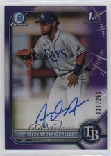 2022 Bowman Chrome Prospect Purple Refractor 131/250 Alexander Ovalles Auto 0nr3