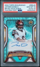 2024 AQUA SURGE #RRSJD JAYDEN DANIELS 8/249 PSA 10 AUTO 10