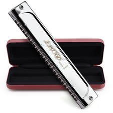 East top Tremolo Harmonica Key of Low D, 24 Holes Professional Tremolo Mouth ...