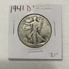 1941 D Walking Liberty 90% Silver Half Dollar 50c US Coin