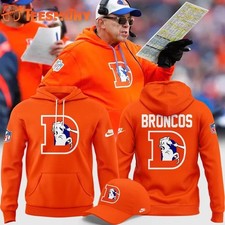 Denver city Bronco 2025 Throwback Orange Hoodie