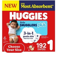 Huggies Little Snugglers Plus Baby Diapers, Size 1-2