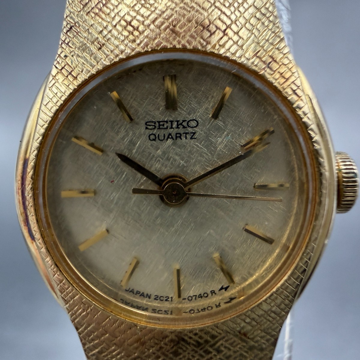 Seiko Watch Women 17mm Champagne Dial Gold Tone Round 2C21-0160