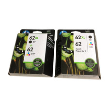 LOT OF 2 HP 62 XL Black & 62 Tri-Color Ink Catridges  (N9H67FN) Sealed Expired