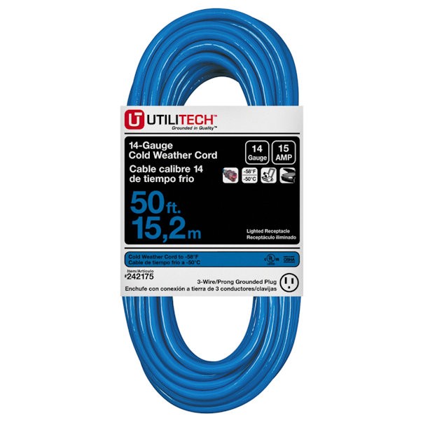Удлинитель Utilitech 50ft 14/3 средней мощности для холодной погоды