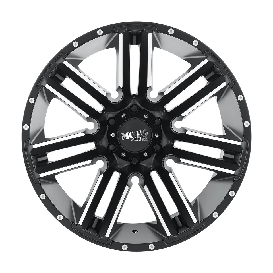 Set 4 18" Moto Metal MO978 Razor 18x9 6x4.5 Satin Black Machined Wheels 18mm - Imagem 3 de 4