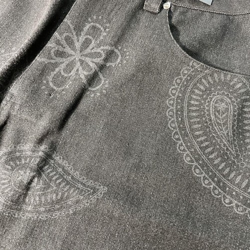 SHAKA WEAR Paisley Denim Shorts Size 36 XL Chicano Unisex Black from Japan New - Picture 2 of 24
