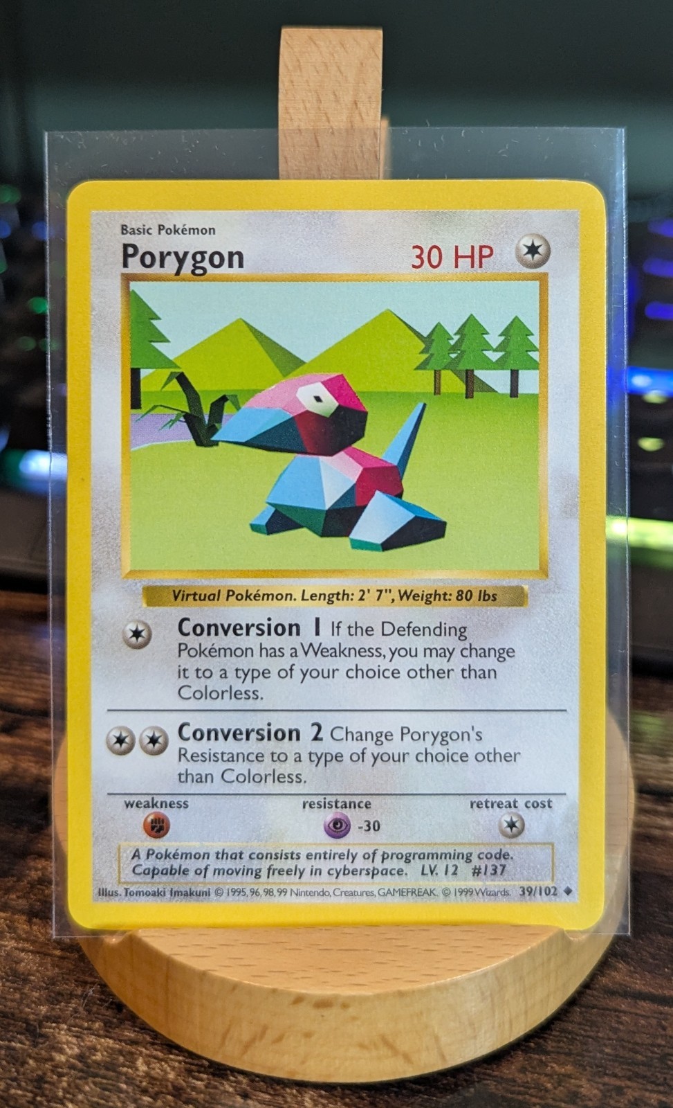 Pokémon Shadowless Porygon Base Set 39/102 NM