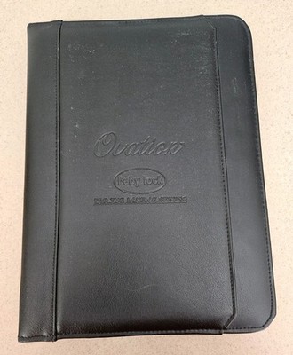 RARE BABY LOCK OVATION SERGER NSTRUCTION GUIDE MANUAL LEATHER BINDER NOTEBOOK