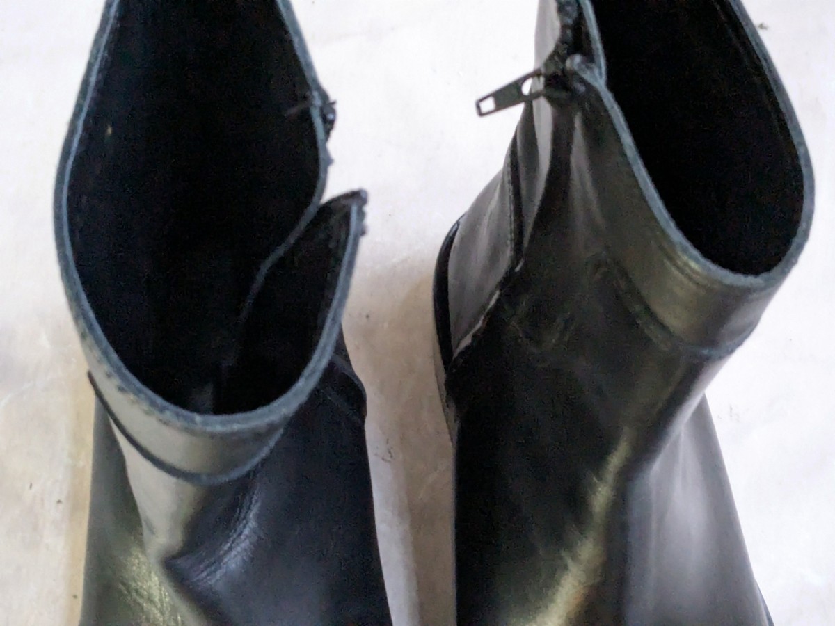 Balenciaga Santiago Side Zip Boots Black Men 10 43 Leather Italy