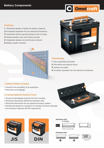 Omnicraft Premium Stop/Start EFB Battery T110R 850CCA for Mazda Mitsubishi GWM - Picture 3 of 4