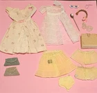 Vintage Barbie Miscellaneous Clothing And Accessory Lot,  Poor Condition