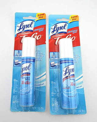 2 Pack Lysol To Go Disinfectant Spray   Crisp Linen   Travel Size 1 oz Each