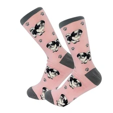 Pet Lover Socks Fun All Season One Size Men Women Black White Shih Tzu Gift