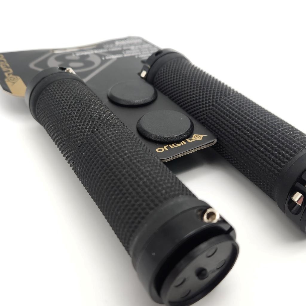Origin8 Pulsion Dual Lock-On Bicycle Grips w/ End Plugs - 130mm Black
