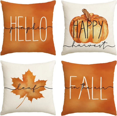 Taie d'oreiller Hello Pumpkin, Housse de coussin Happy Fall